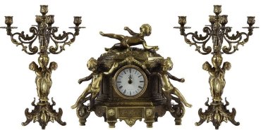 Каминные часы Stilars 429-1189 Ангелы и 2 канделябра 
